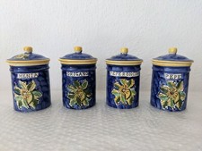 BARATTOLI VASI CONTENITORI BLU SPEZIE PEPE MENTA ORIGANO PEPERONCINO CUCINA 14X9