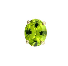 Cravatta in oro giallo 14 kt naturale 10x8 ovale San Carlos peridoto gemma ESTT86/6724