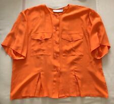CAMICIA IN PURA SETA - TAGLIA L - COLORE ARANCIONE - MEZZE MANICHE