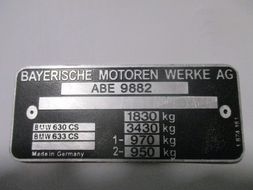 Scudo piastra bmw e24 - scudo, 630cs