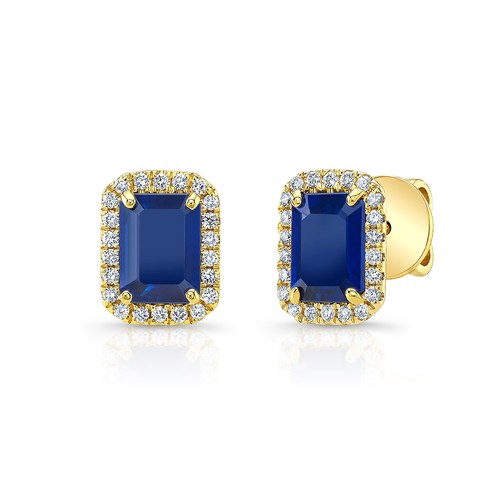 Zaffiro blu diamante orecchini - zaffiro,