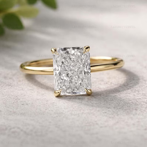 Anello moissanite lega - lega, ottone