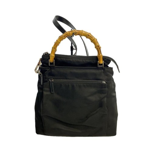 Borsa gucci bamboo nera nylon - gucci,