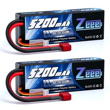 2x Zeeee 7.4V 5200mAh 2S LiPo