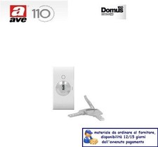 INTERRUTTORE 2P 10AX CON 2 CHIAVI AVE SERIE DOMUS 441071.