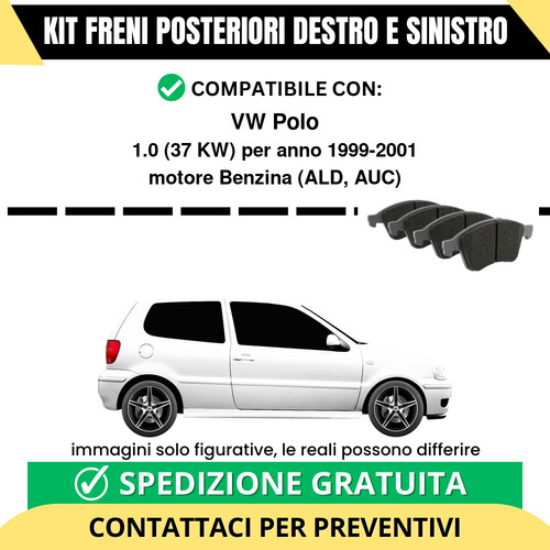 Pastiglie freno posteriori - pastiglie, vw