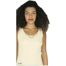 2 Canotte Donna Spalle Larghe Lana Cotone Made in Italy Bipack