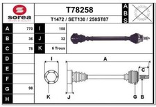 Albero motore EAI anteriore destro per Seat Ibiza III 6L1 Cordoba 6L2 Polo 9N_