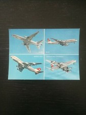 SWISSAIR DC 10 DC 8 BOEING 747B CONVAIR 990 CORONADO VINTAGE POSTCARD 