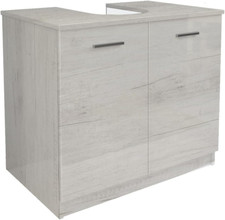 Copricolonna Mobile in Kit da Montare Sottolavabo con 2 Ante Quercia Bianco, L. 