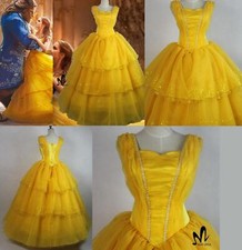DISNEY LA BELLA E LA BESTIA MOVIE EMMA BELLE COSTUME VESTITO CARNEVALE COSPLAY