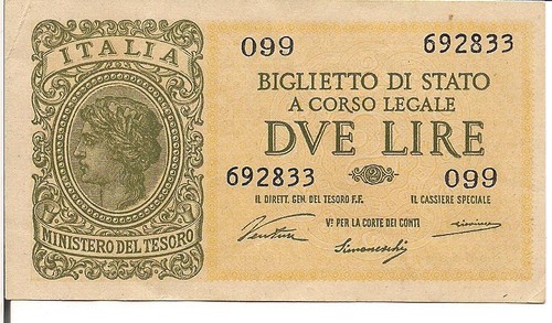 Italy lire 30a 1944 - lire,, p#30a,