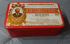Scatola di latta antica biscotti Krumiri Rossi - Italia 1940 