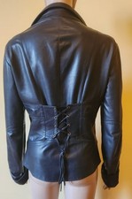 Iconica Rara Vintage Archivio Roberto Cavalli  giacca Nera pelle Corseto Bondage