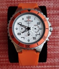 OROLOGIO CRONOGRAFO SECTOR 175 R3271611045 QUADRANTE e CINTURINO ARANCIONE