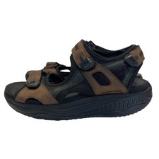 Scarpe sandalo Skechers Shape Ups SO CLEAN uomo 10 pelle marrone regolabile passeggio