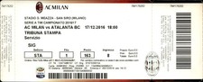 Biglietto stadio AC Milan vs