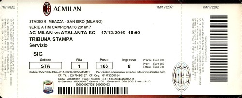 Biglietto stadio milan vs - biglietto, ac