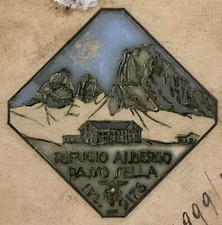 DOLOMITI RIFUGIO ALBERGO PASSO SELLA M.2175 BOZZETTO DISTINTIVO F.M.LORIOLI