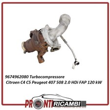 9674962080 Turbocompressore per Citroen C4 C5 Peugeot 407 508 2.0 HDi FAP 120 kW
