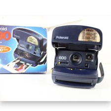 Polaroid 600 Fotocamera Istantanea Vintage Blu Navy Scatola Originale Analogica