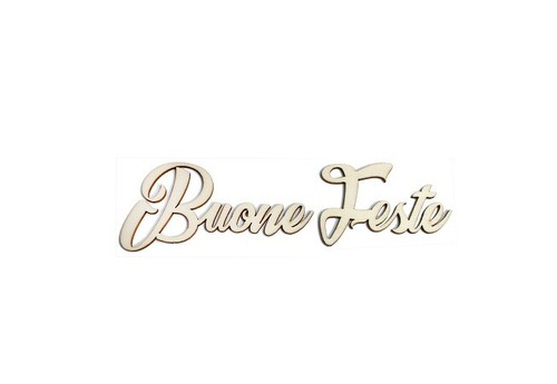 Sagoma legno buone feste - in,