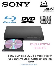 Sony BDP-S185 DVD 1-6 Multi Regione AVI HD HDMI Lettore Blu-ray 12M-GARANZIA