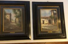 COPPIA quadri paesaggi Athos Renzo Brioschi con cornice e targhetta 