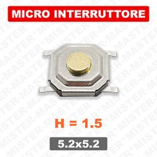 MICROINTERRUTTORE A PULSANTE  5,2x5,2x1,5mm 4 PIN TACTILE PUSH BUTTON - 5 PEZZI