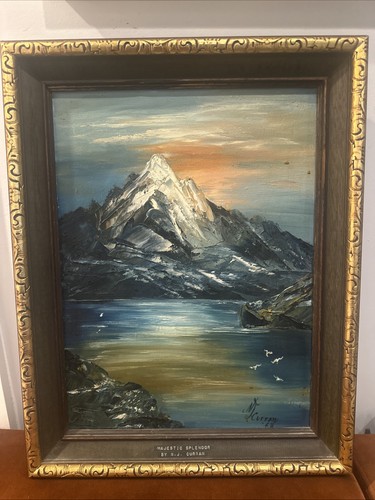 Dipinto olio vintage - , montagna