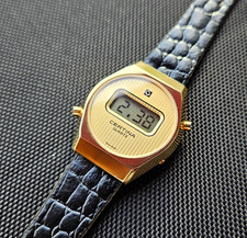 Certina Quarzo Vintage Digitale LCD Placcato Oro Swiss Made