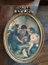 Cornice ovale vintage con stampa d'epoca