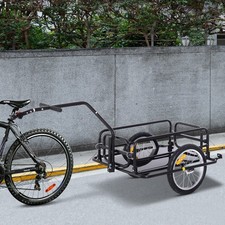 HOMCOM Rimorchio per Bici Rimorchio per Carico 40 kg Capacità di Carico Pieghevole Acciaio