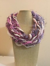 Sciarpa collana, scaldacollo, collana fatta a mano, sciarpa misto lana