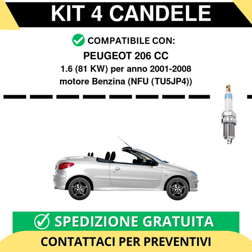 Kit candele per peugeot - per, 206