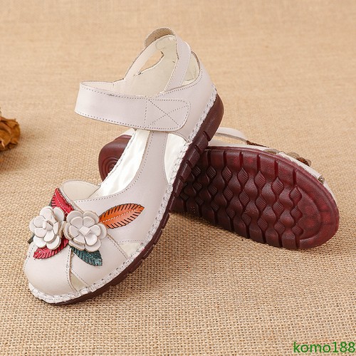 Sandali donna pelle floreale