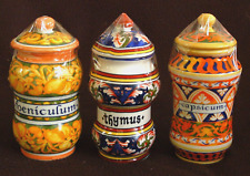 A3 -3X ALBARELLO VASO VASETTO PORTA SPEZIE SPEZIALE DA FARMACIA CERAMICA TOGNANA