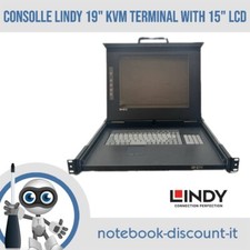 Console LINDY 21610 KVM per Rack 19"  con LCD 15" Keyboard & Touchpad PS/2 e USB