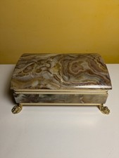 Vintage Alabaster & Gold Metal