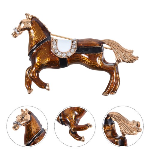 Spilla cavallo lega dorata - in,