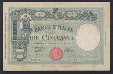 Banconota Italia 50 lire Grande "L" 31.3.1943 P.-64 BB/VF