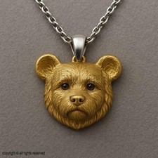 Ciondolo testa d'orso in oro -