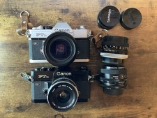 Canon FTB Chrome, FTB Black, 50 mm 1,8, Canon 28 mm, Tamron 28 mm, 35-70 mm