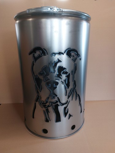 Bidone fuoco con cane corso - con,