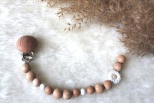 Catenella portaciuccio in legno di faggio - accessori bambini ciuccio