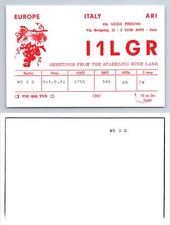 Cartolina Ham Radio QSL QSO I1LGR, ASTI, ITALIA, EUROPA