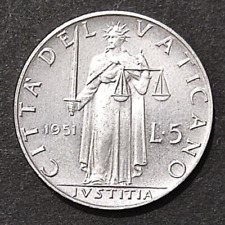 VATICANO PIO XII 5 LIRE 1951