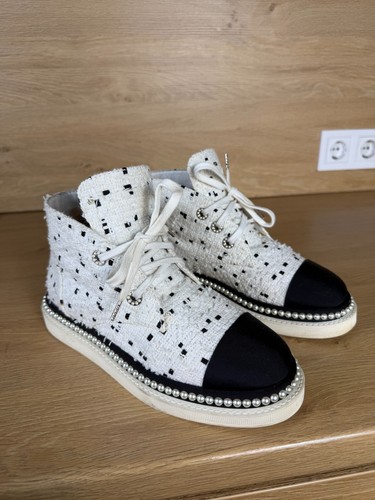 Stivali chanel tweed modello - chanel,