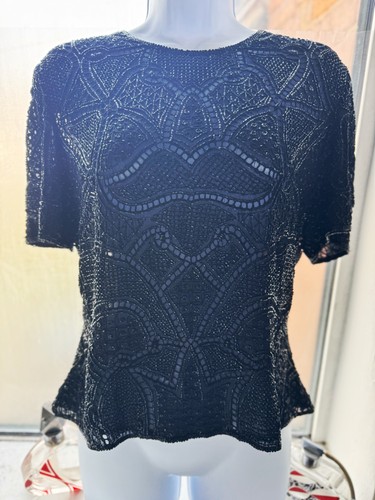 Camicetta vintage nera seta - vintage,