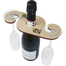 'Pizza Party' Portabicchiere/bottiglie da vino in legno (GH00073208)